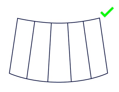 Skizze Radius gebogen